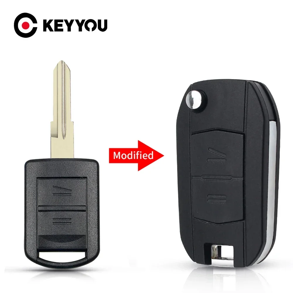 KEYYOU Modified Flip Remote Car Key Shell Case Fob For Vauxhall Opel Corsa Meriva Astra Combo Tigra Agila Auto Keys