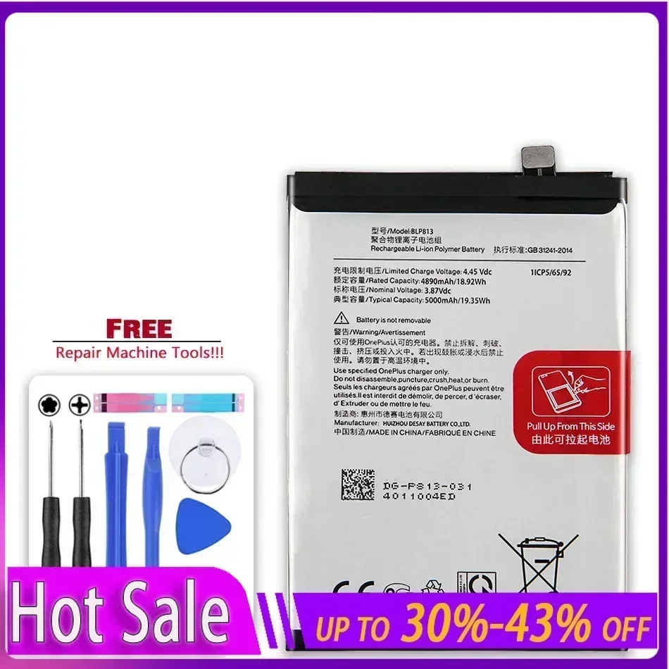 

for One Plus Oneplus for OnePlus 1 + Nord N100 BE2011, BE2012, BE2015 Bateira BLP813 BLP 813 5000mAh Battery Warranty Track NO