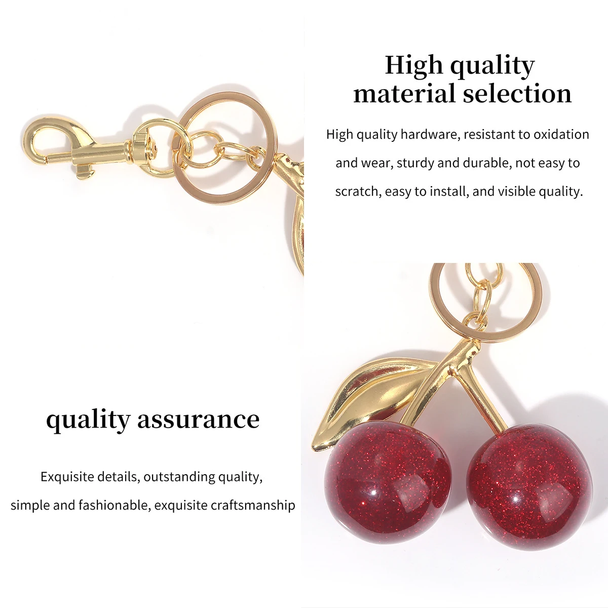 Cherry Charm Handbag Pendant Keychain for Women's Exquisite  Cherry Bag Accessories High-Grade Pendant.-zmt