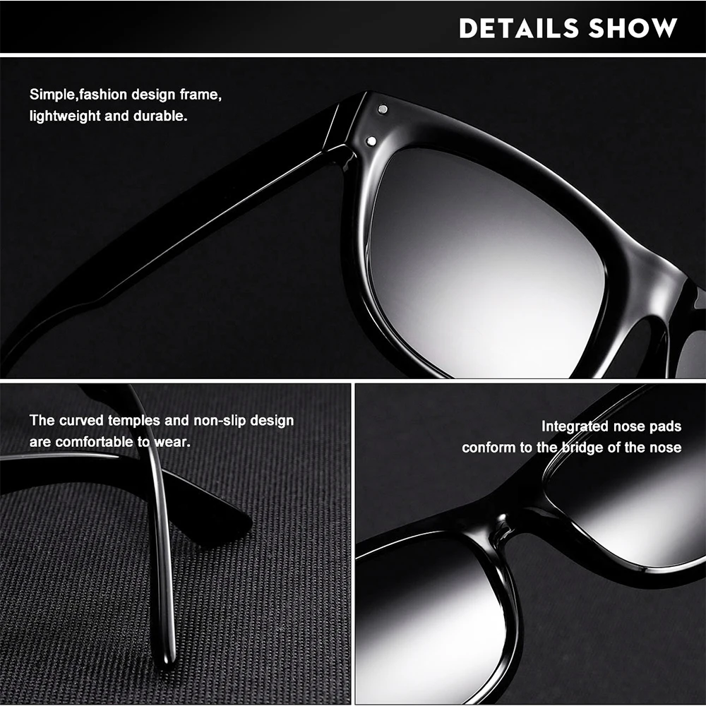 CRIXALIS Klassische Vintage-Mode und trendige Sonnenbrille für Männer und Frauen, Laufen, Radfahren, Fahren, Alltag, Sonnenbrille, UV400 – Detail 3