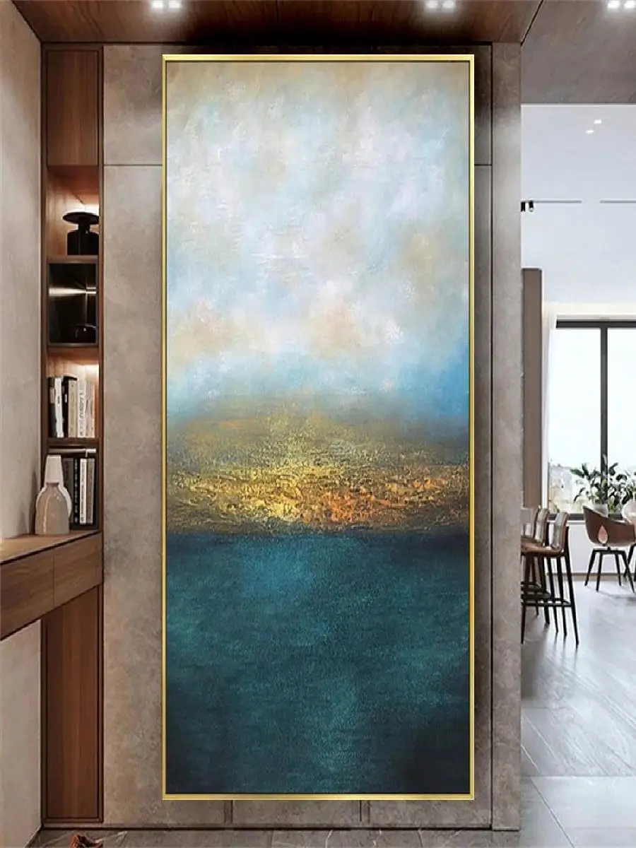 HandPainted Oil Painting  Green Theme Abstract Landscape Wall Art for Modern Living Room  Canvas Decor for Home   Original