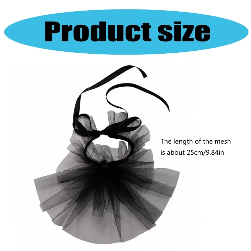 652f Victorian Colonial Mesh Mesh Jabot Falso Collar Medieval Ruff para tema del tema histórico