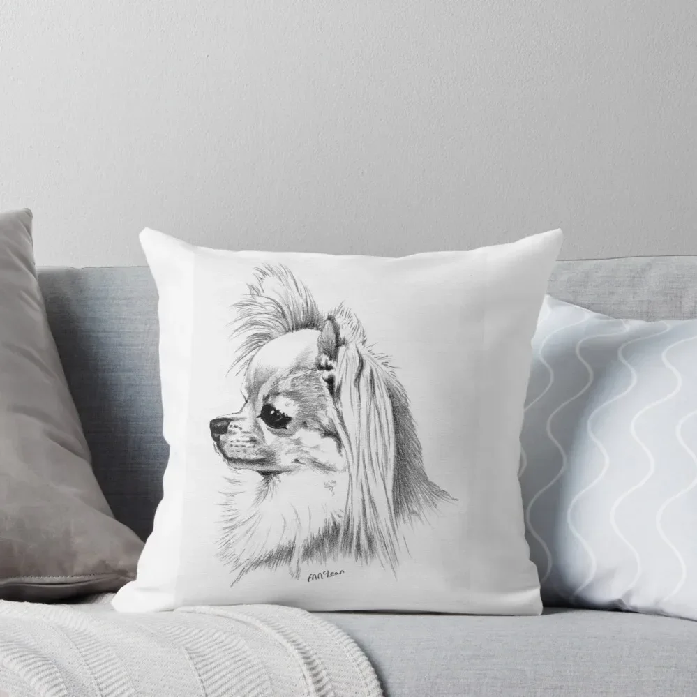 Longcoat chihuahua head portrait Throw Pillow christmas pillow case Custom Cushion Photo Pillow