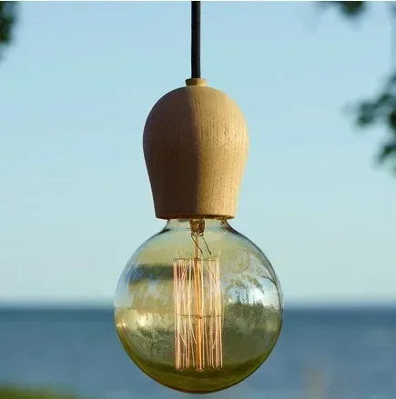 

Creative Wood Ceiling light Nordic retro E27 study restaurant parlor bedroom foyer balcony decoration