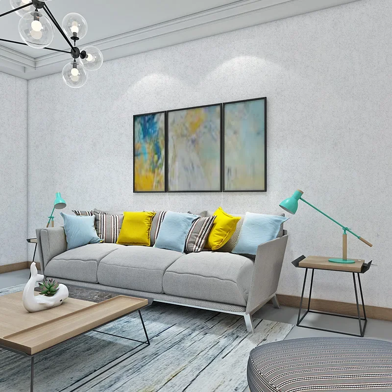 

Simple single color long fiber nonwoven wallpaper modern silk texture bedroom living room solid color wallpaper W130