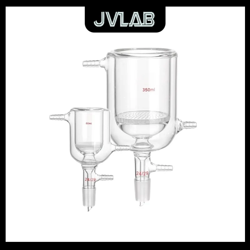 

Double Layer Suction Funnel Jacket Glass Plate Glass Sand Core Filter Consumables Cylindrical Temperature Control JVLAB