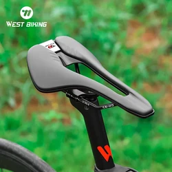 WEST BIKING Bicycle Saddle Nylon Fiber Leather Triathlon MTB Road Bike Saddle High Performance Open Super Flow Cycling Race Seat