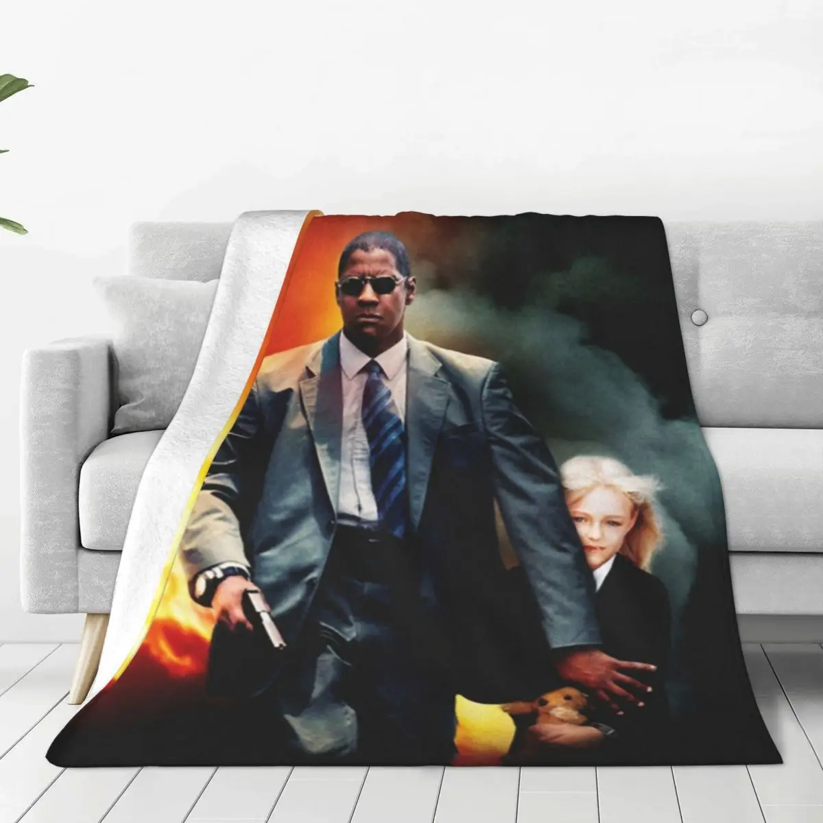 Training Day Flannel Blanket Quality Super Soft Denzel Washington Actor Throw Blanket Spring Travel Couch Bed Novelty Bedspread