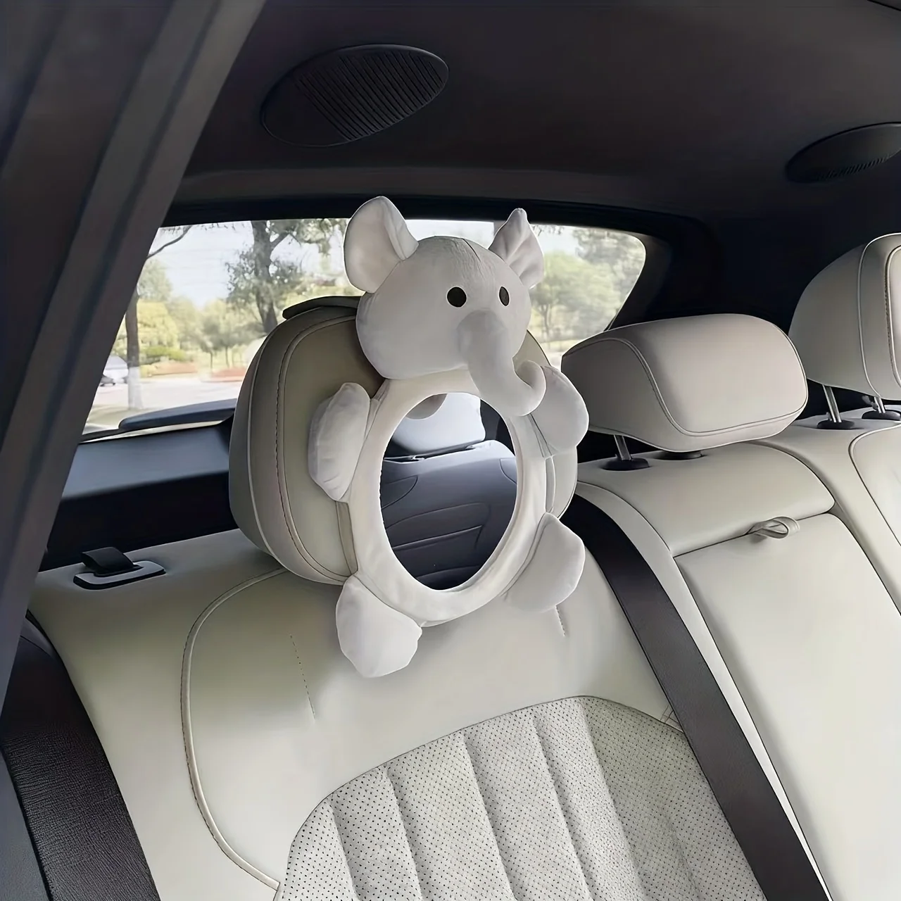 赤ちゃん象の形をした視覚トレーニングおもちゃ、ミラー付き、自己発見、運動能力の発達、柔らかい吊り下げ感覚遊び、車用