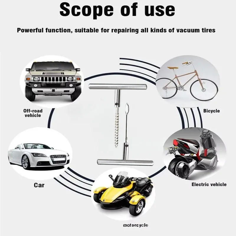 New Car Tire Repair Tool Tire Repair Kit Studding Tool Set Auto Bike Motorcycle Tire Repair Puncture Plug Car Accessories image 6