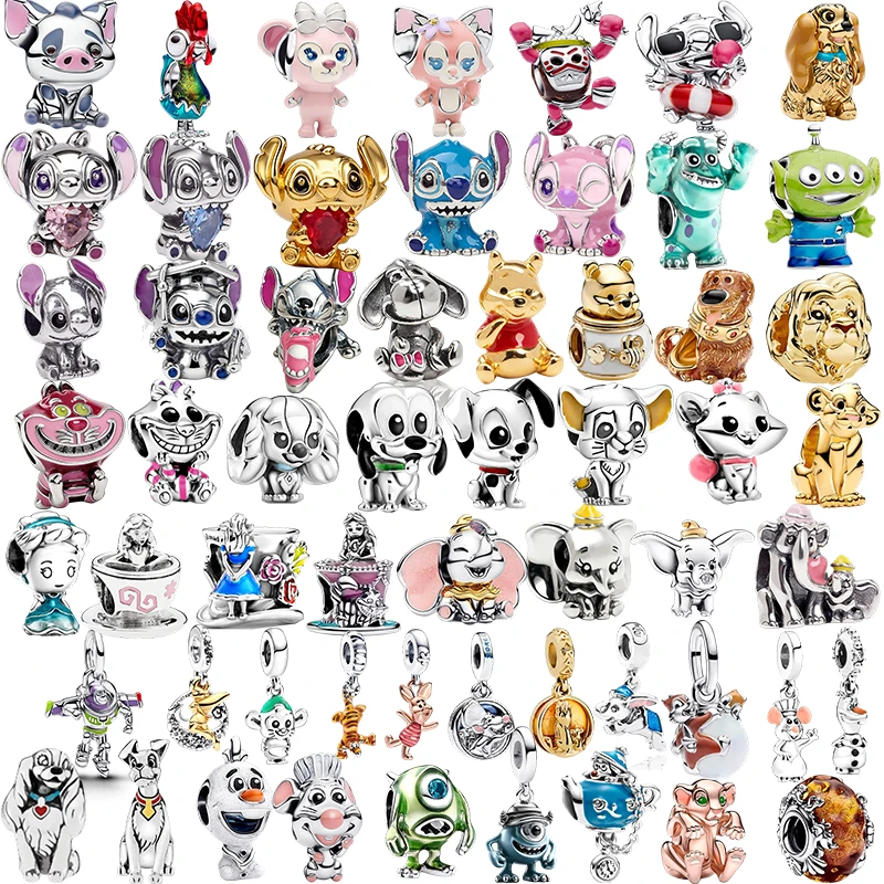 Nuevo Charm de la serie de animación Toy Story Stitch Moana, compatible con pulseras y collares originales, cuentas para joyería DIY, regalo para mujer.