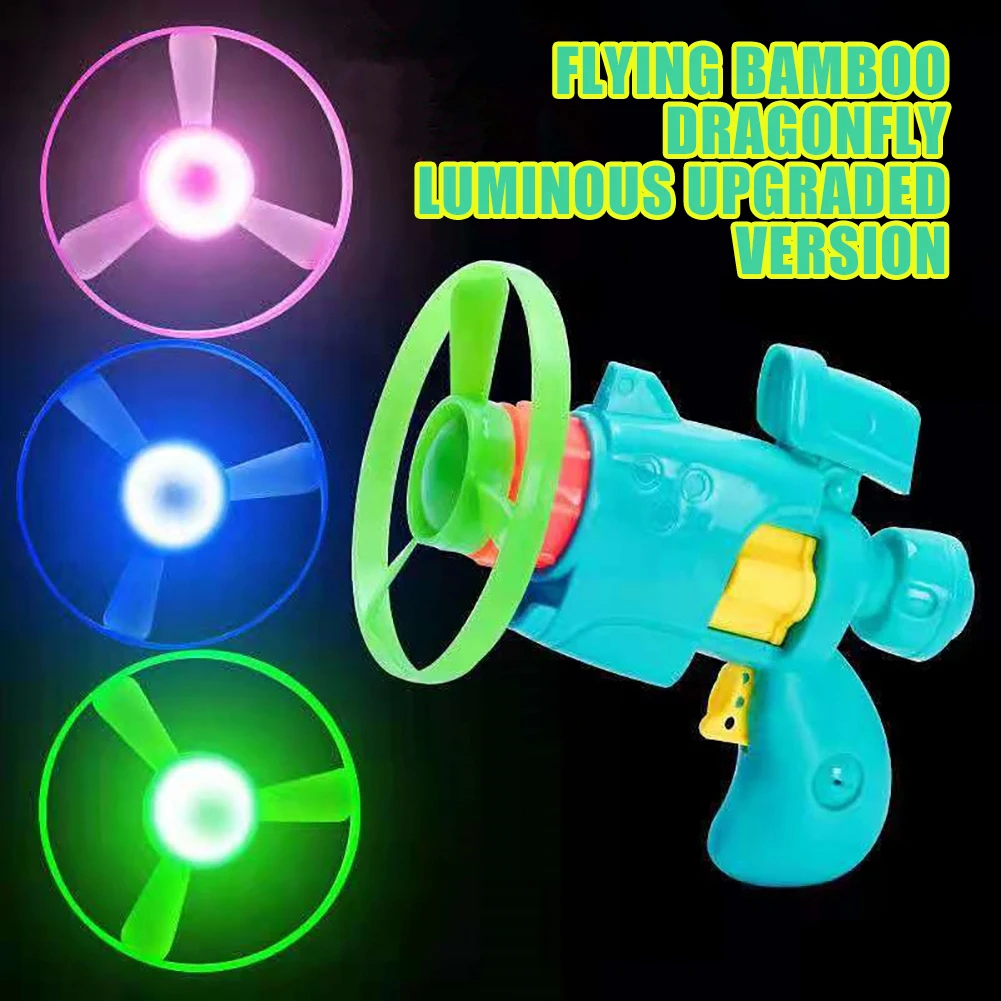 

Flying Saucer Disc Launcher Toys Set With 1 Flying Saucer Gun 4 Spinning Disks Indoor Outdoor Flying Toys For Kids