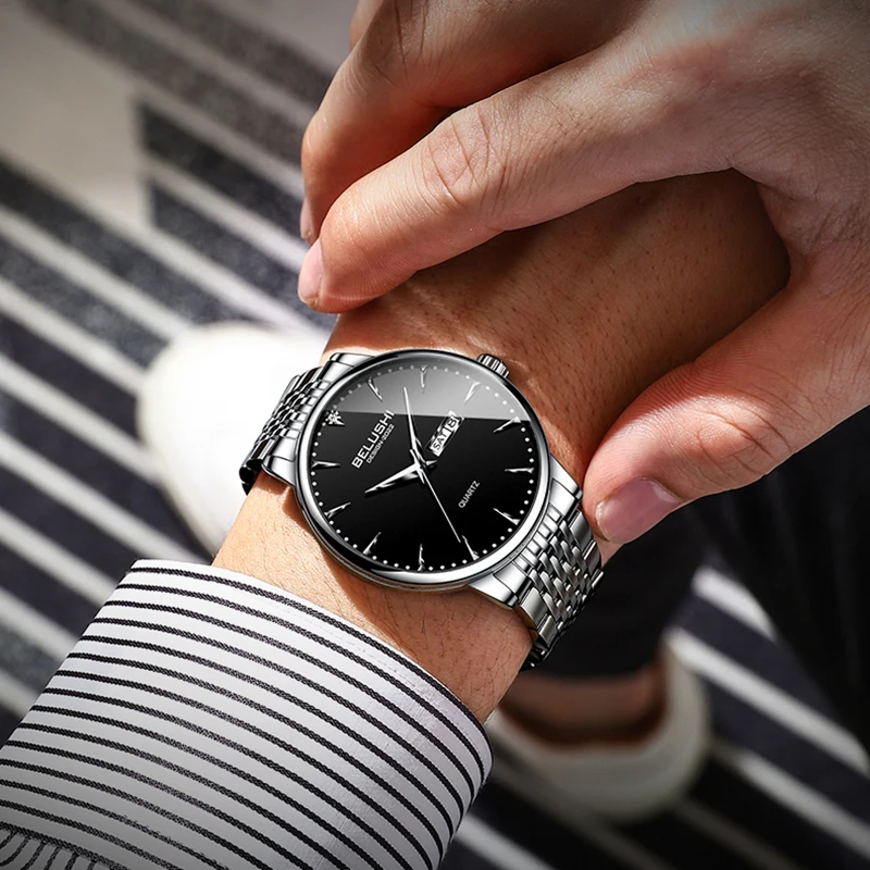 Business High Quality Men Watch Sport Quartz Man Wristwatch Waterproof Date Week Stainless Steel Fashion gift for Men 's Watch