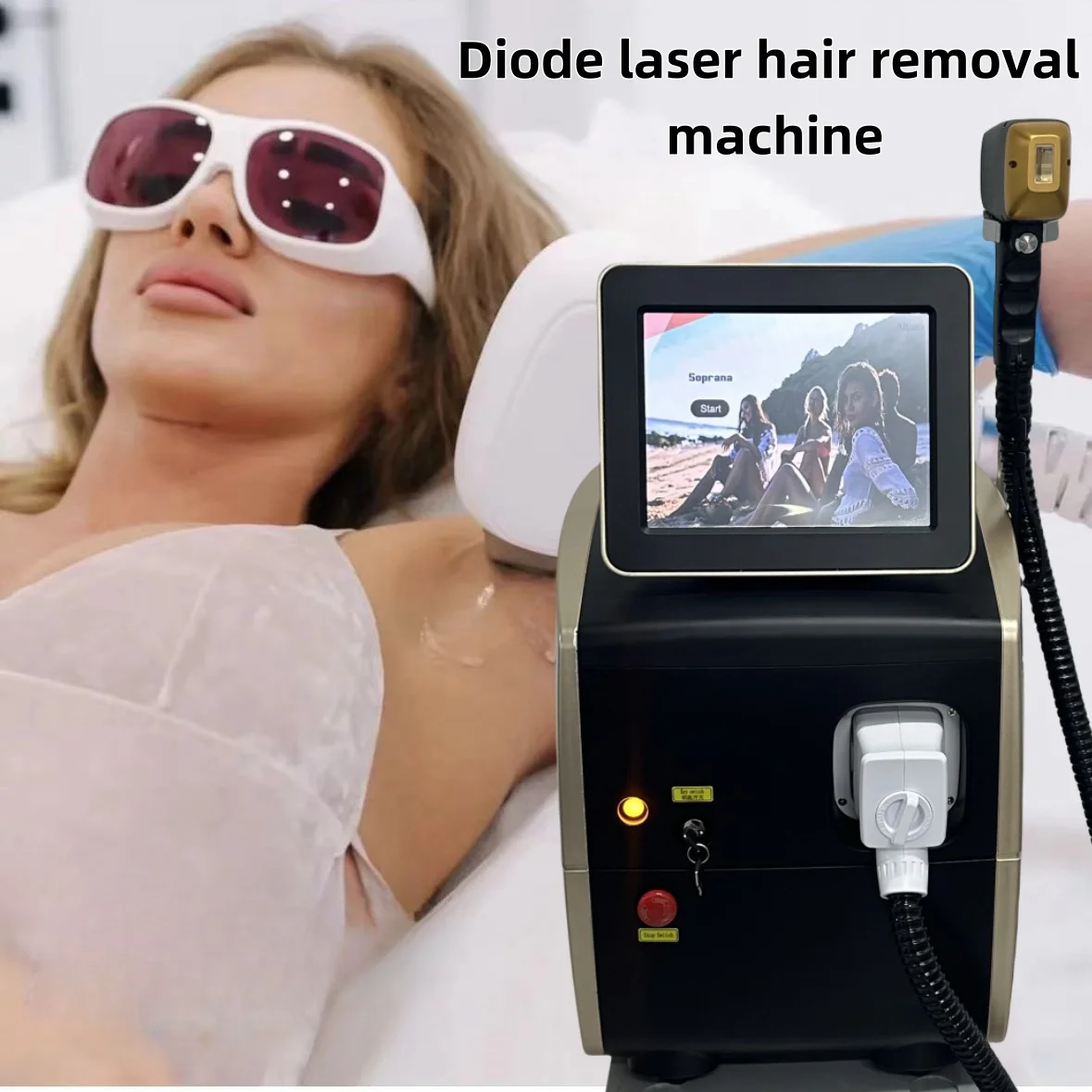 

Professional Laser Epilator Portable 808nm Diode Laser Hair Remove Ice Titanium Painless Permanent Hair Removal Machine Salon