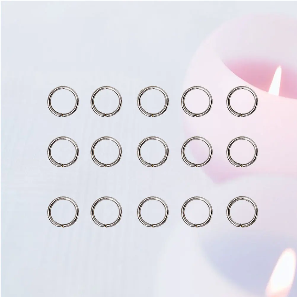 200 قطعة 10X10 مللي متر بندقية معدنية سبليت الفولاذ المقاوم للصدأ Diy بها بنفسك مجوهرات مفتاح سلسلة دائرة ألبوم صور الحرفية ملحق سبليت مفتاح سلسلة #1