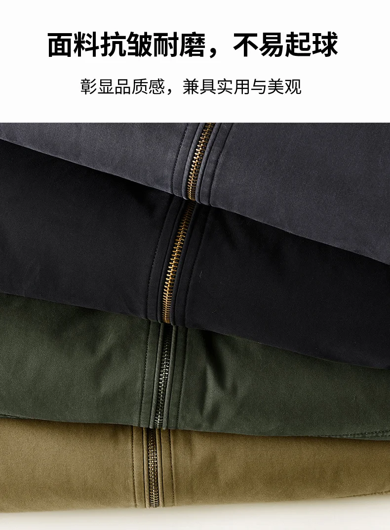 Men's Thick Padded Reversible Cotton Jacket Fleece Lined Winter Warm Casual Bomber Outdoor Daily Outerwear Parkas 26620A