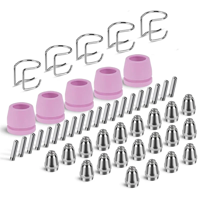 PORK-50 ピース AG60P プラズマカッター消耗品キットには、切断トーチチップとノズルが含まれています - AG60、WSD60 と互換性があります