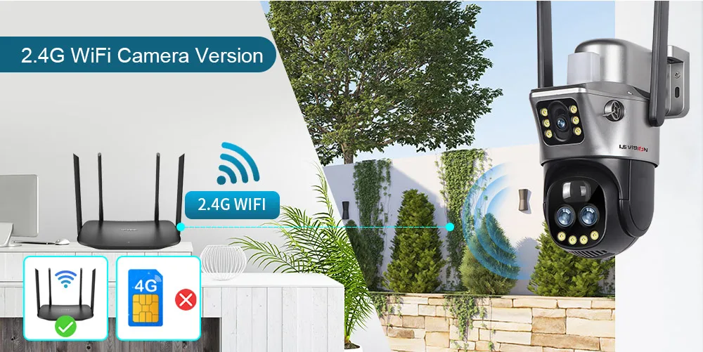 LS VISION V380 Dual Lens WIFI/4G Camera Solar 10X Zoom PIR Human Detection Night Vision Outdoor Security Video Cam 8MP 4K Cctv