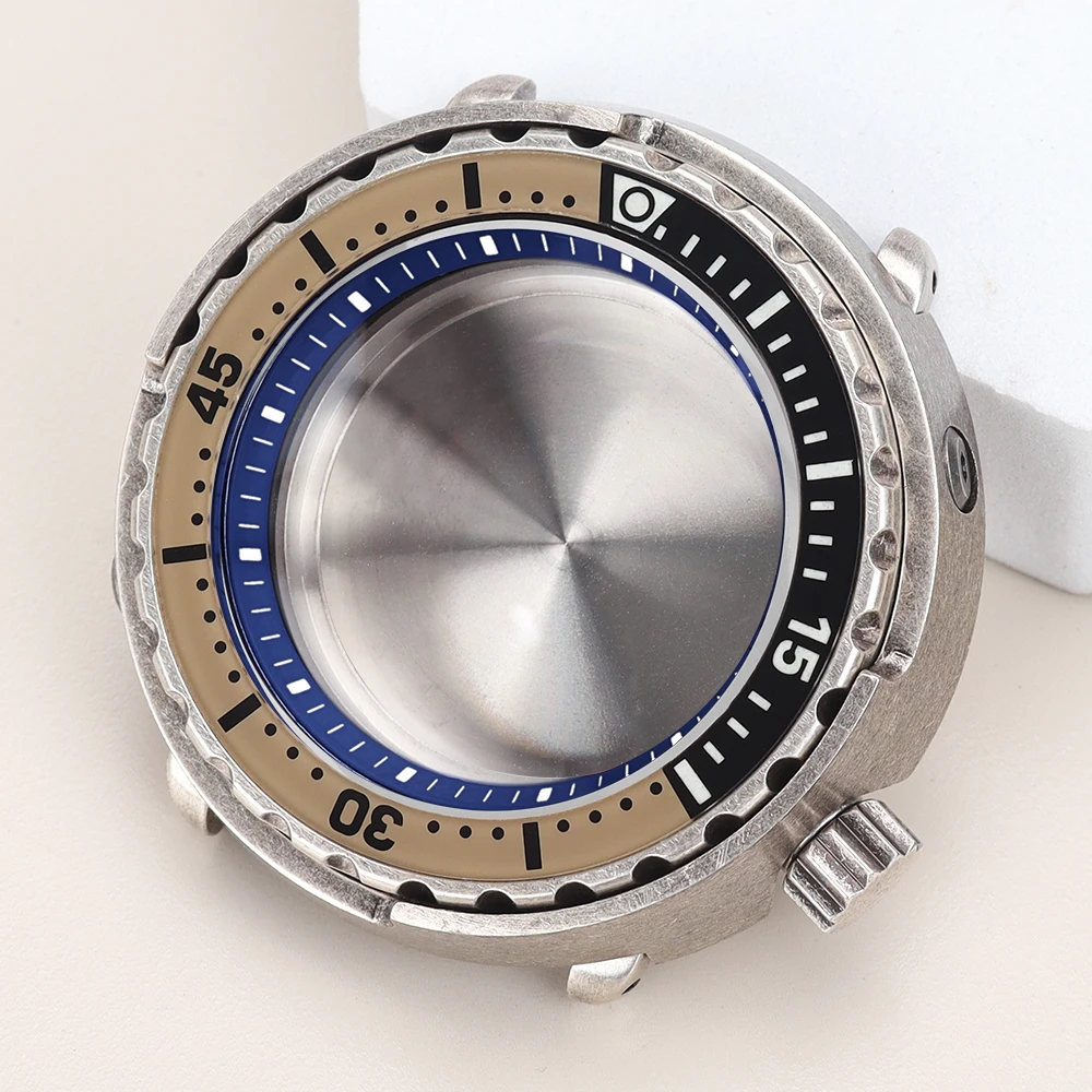 47mm Tuna Can SKX Watch Case C3 Luminous Bezel For Seiko NH35 NH36 NH38 NH34 Movement Repalcement Watch Parts 20ATM at 3.8 Crown image 3