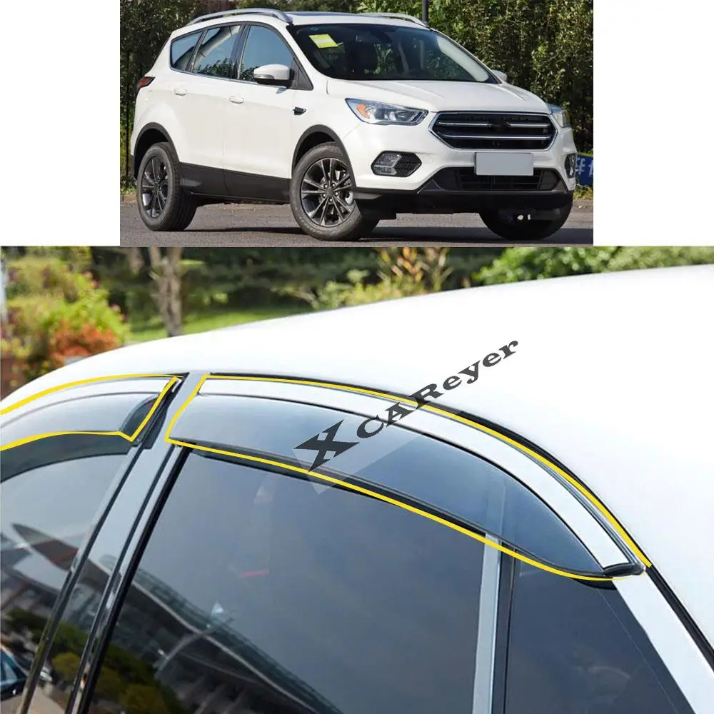 

For Ford Kuga Escape 2013-2014 2015 2016 2018 2017 2019 2020 2021 Sticker Plastic Window Glass Wind Visor Rain/Sun Guard Vent