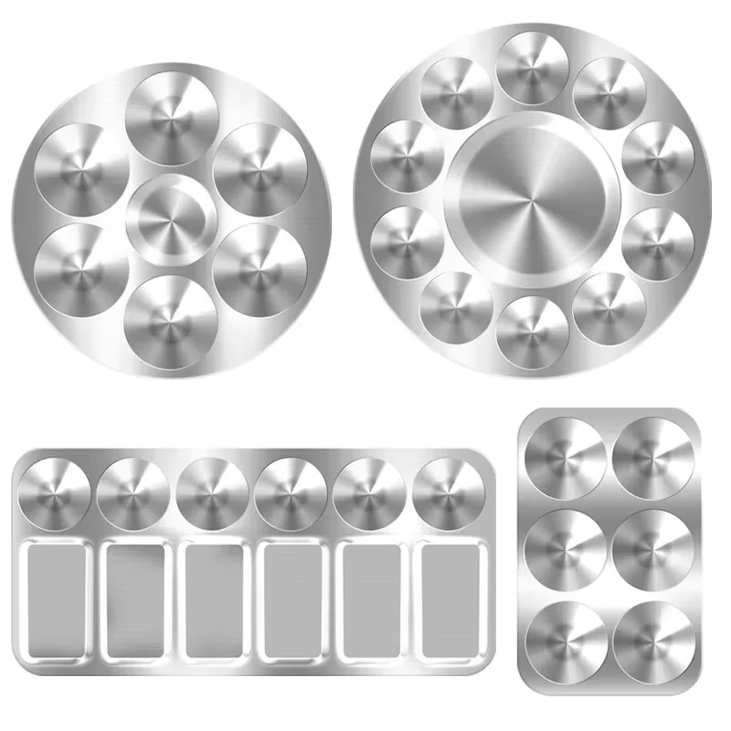

2 шт., алюминиевый металлический лоток для смешанных пигментов, прямоугольная цветовая палитра, подходит для художников, акварельных картин, поделок своими руками