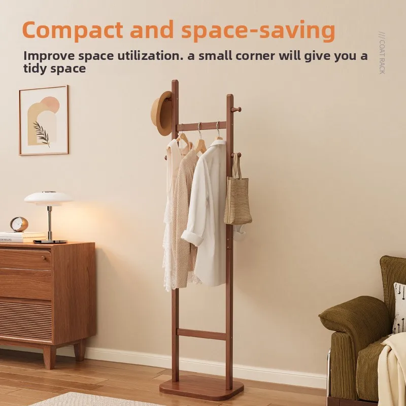 Coat Rack Household Bedroom Floor Hanger Simple Light Luxury Vertical Indoor Clothes Storage Clothes Drying Pole Clothes Rack