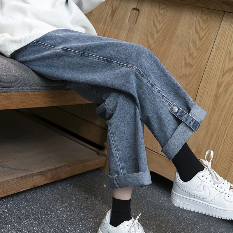 

High Waist Loose Fit Straight Leg Jeans Women's Spring Autumn plus Size Slimming Wide Leg Pants Casual High Waist Jeans