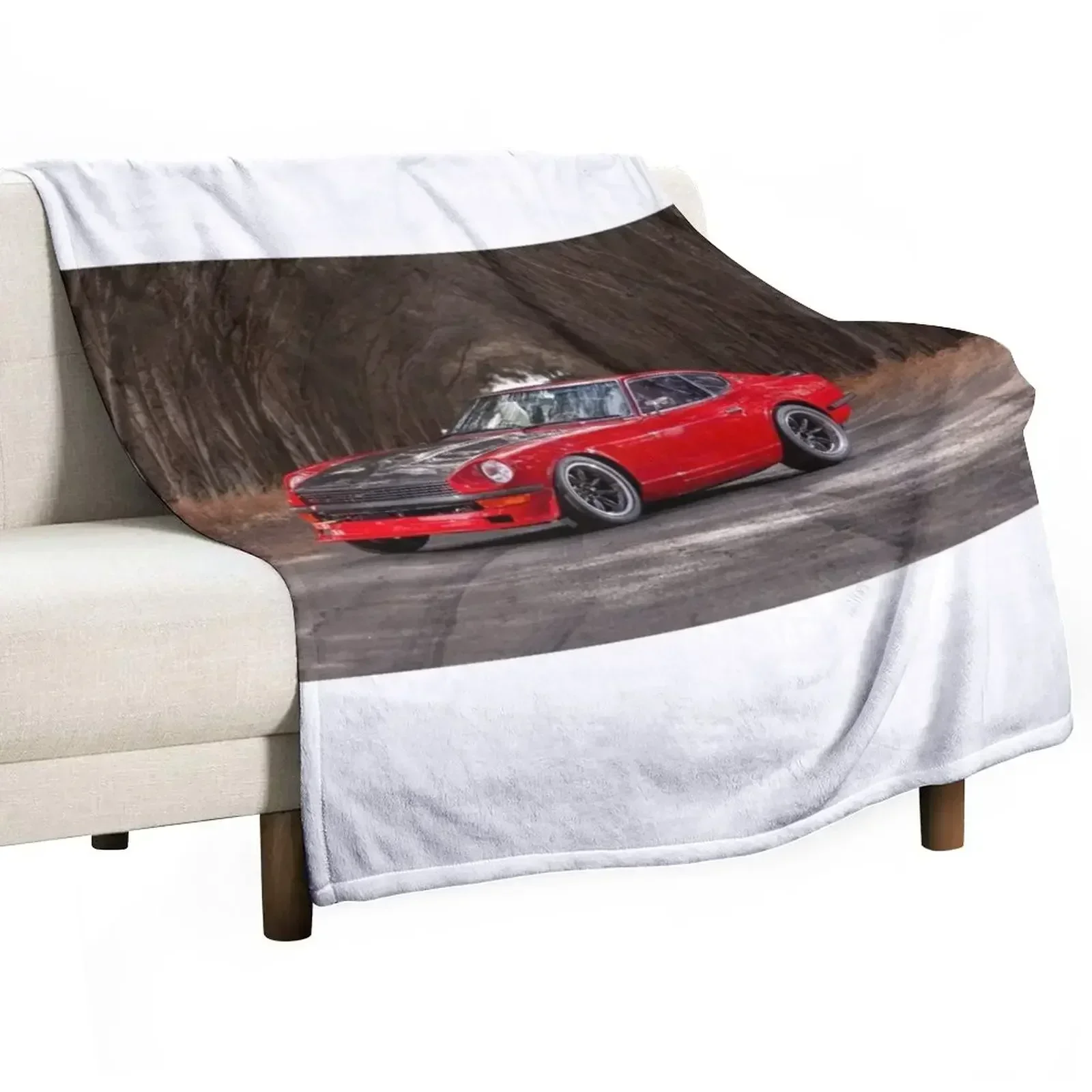 

1971 Datsun 240z in red Throw Blanket Summer Bed Fashionable Blankets