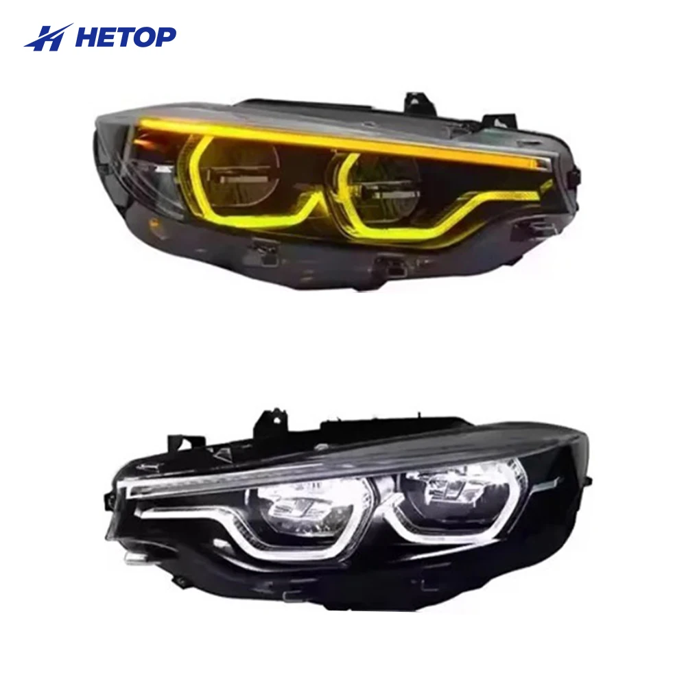 

HETOP F32 Headlights 2013-2019 Dual Color IKON V2 Yellow and White DRLs 4 Series F36 F80 M4 F82 Assembly Front Lights for BMW