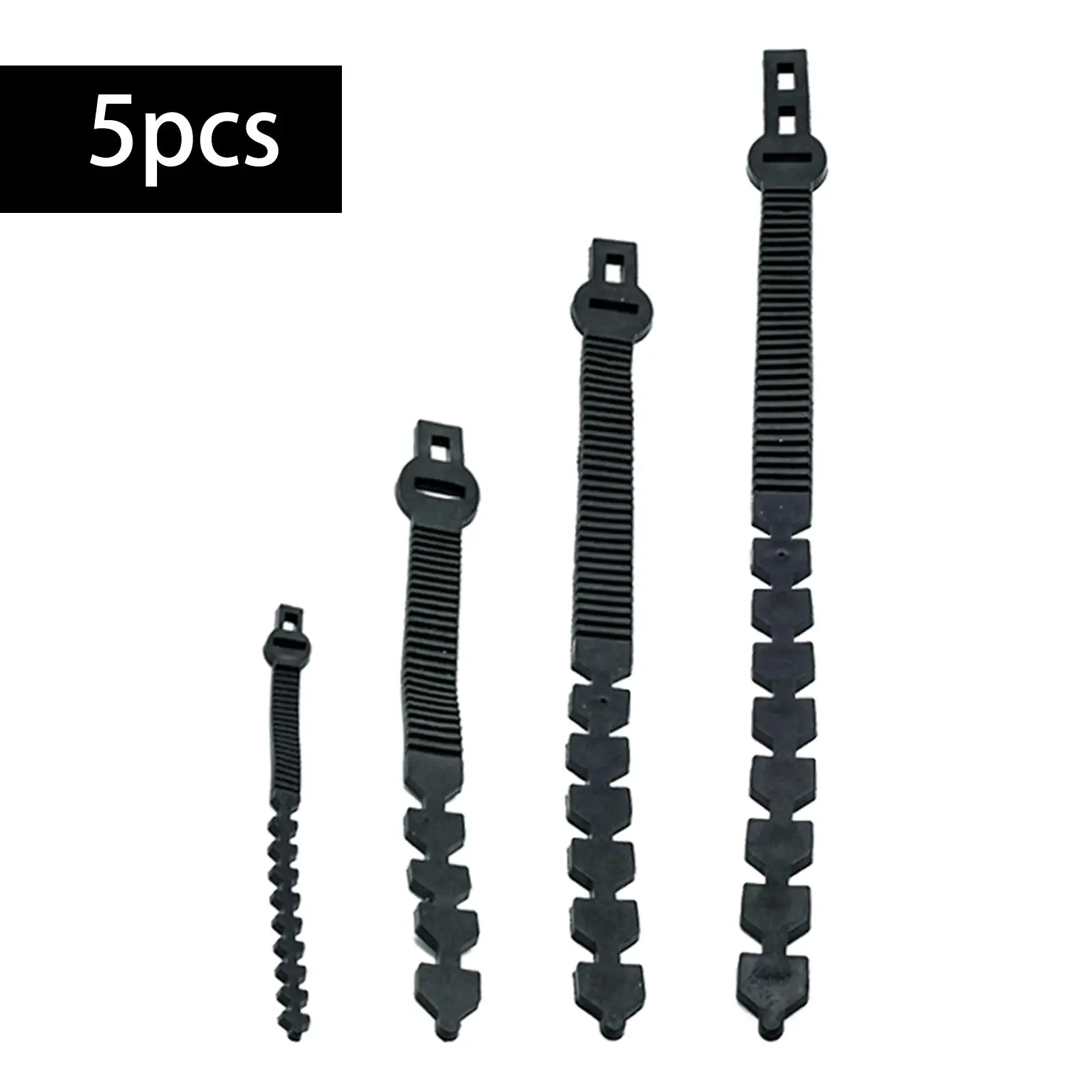 5Pcs/Set Adjustable Interlock Garden Tree Ties Heavy Duty Flexible Rubber Locking Strap for Garden Plant Support Tree