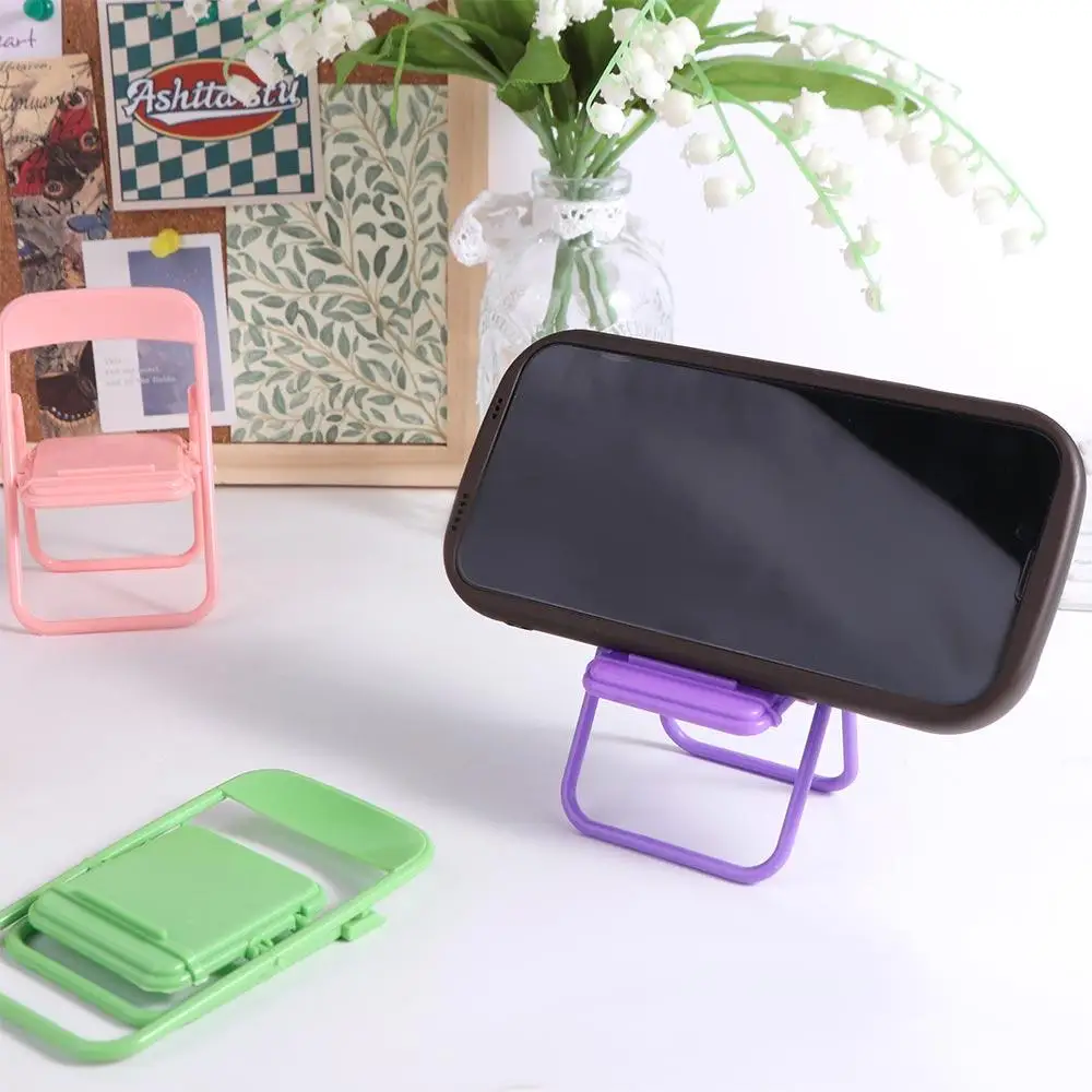 Cute Plastic Mobile Phone Holder ABS Mini Chair Mini Chair Phone Stand Decorative Protable Mini Phone Holder Women
