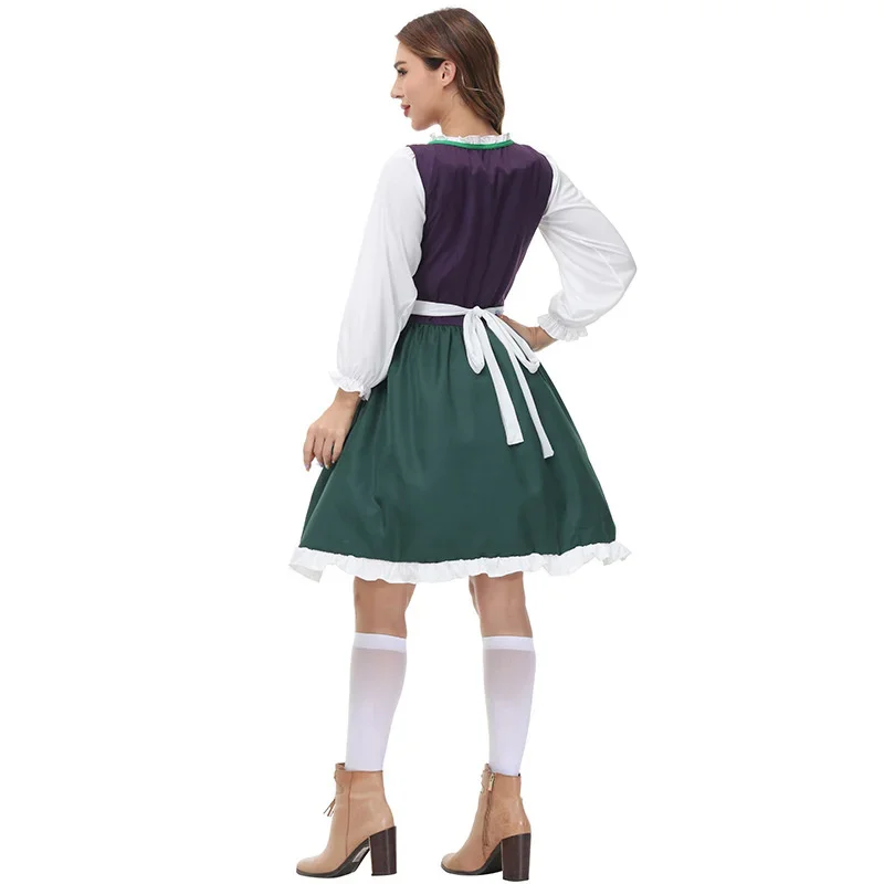 3Pcs/Set Germany Oktoberfest Costume Bavarian Traditional Beer Wench Maid Dirndl Dress Carnival Party Cosplay Fancy Outfit