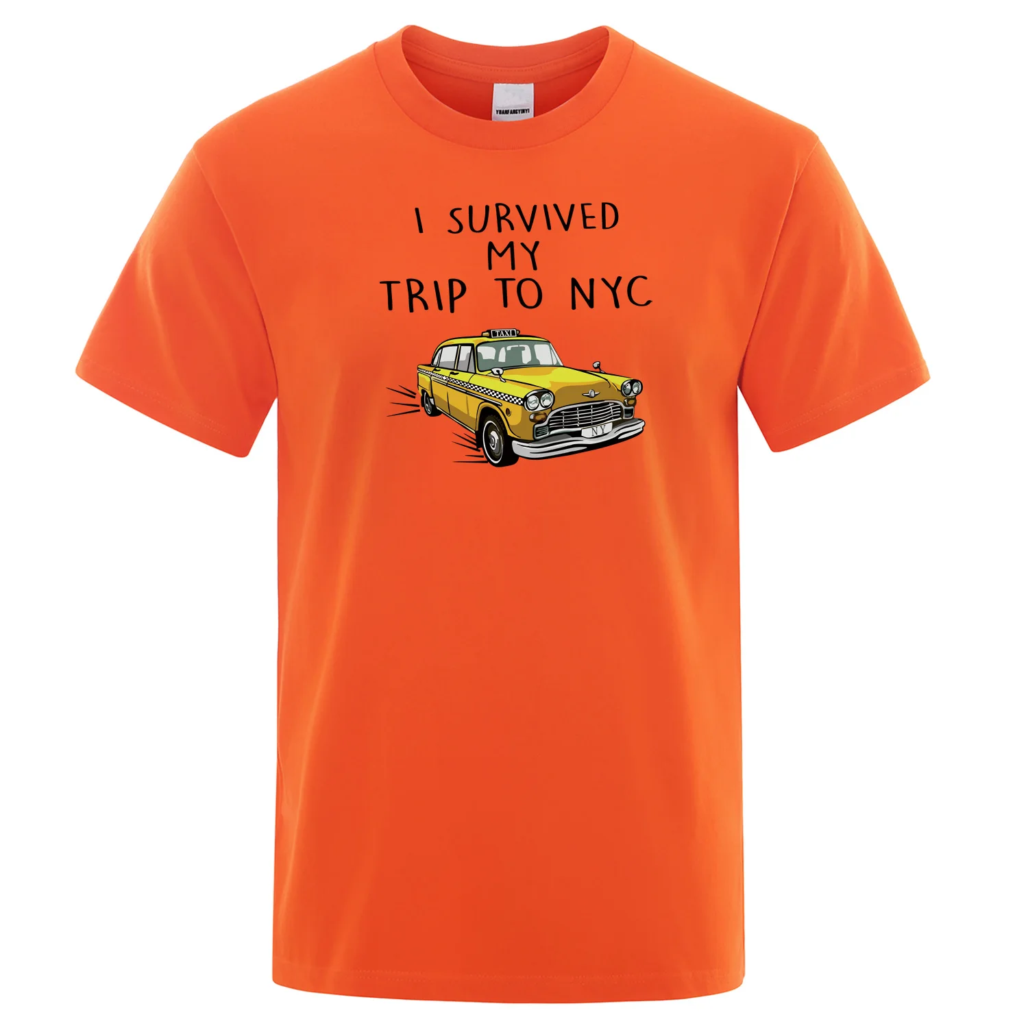 

I Survived My Trip To NYC Letter Print T-Shirt Men 2019 Summer High Quality T Shirt Cotton Cool Tops Mens Tee Shirt Short Sleeve