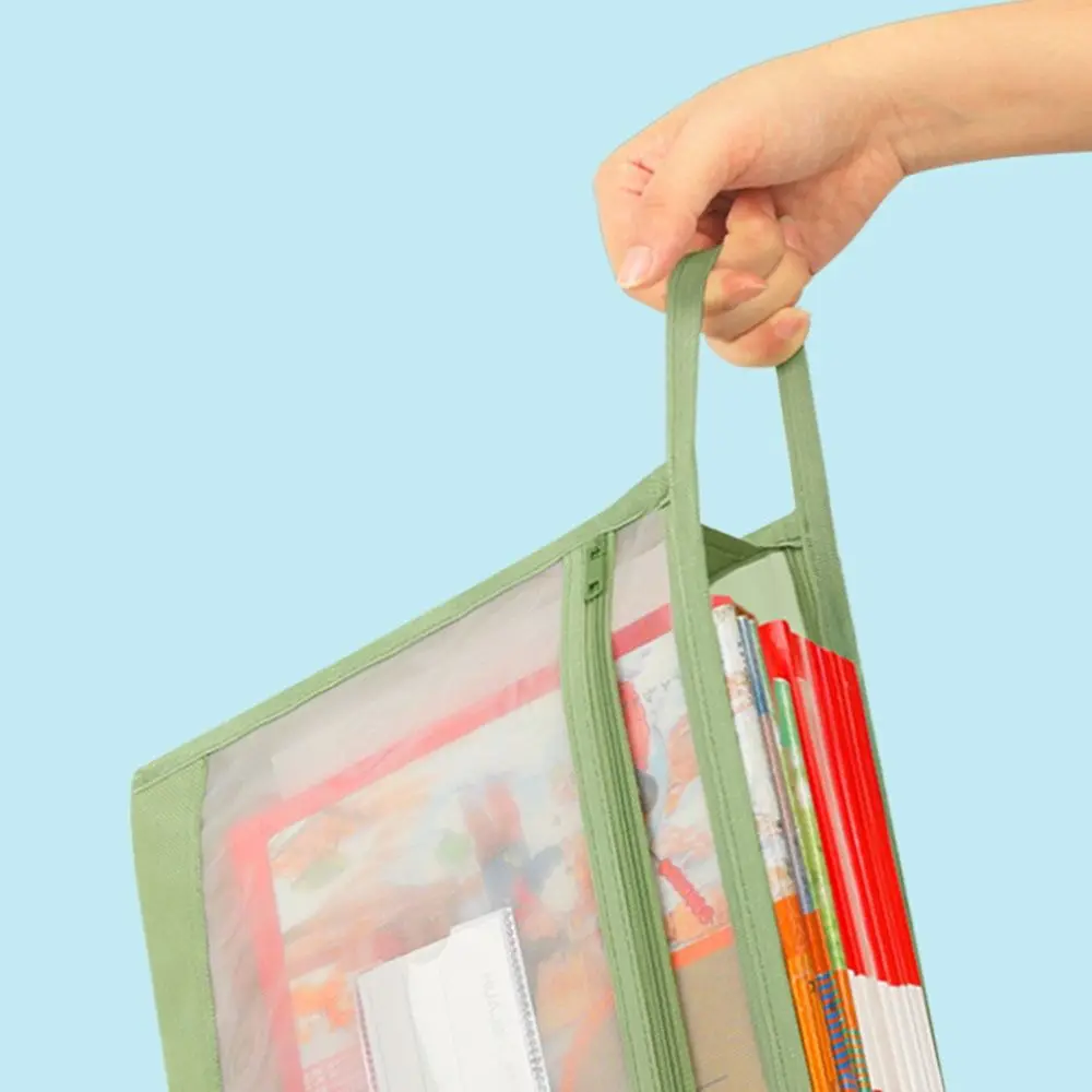 Transparent Mesh Homework Storage Bag Double-layer Large Capacity Mesh Zipper Bag High Quality Multifunctional File Folders