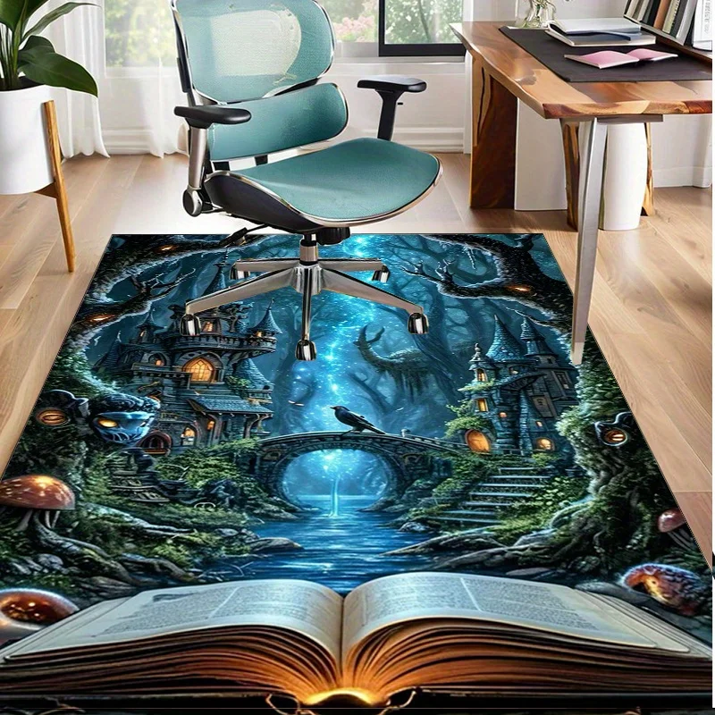 

3D-ковер Enchanted Castle для домашнего декора — тематический ковер в стиле фэнтези с сказочным дизайном, идеально подходит для детской комнаты или гостиной