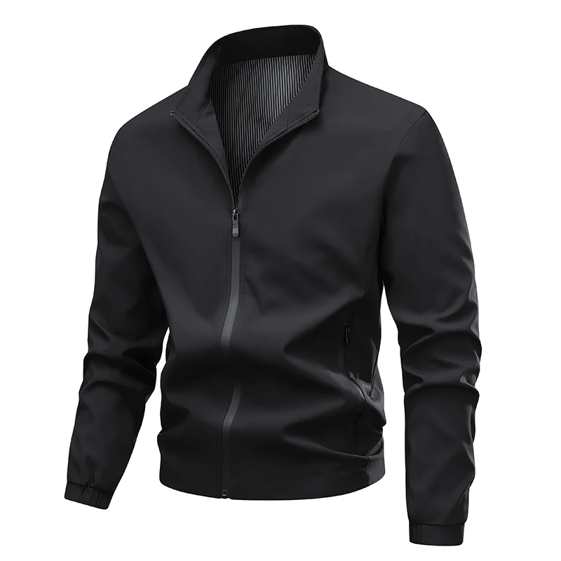 

Busin повседневная куртка с воротником-стойкой для мужчин среднего возраста и лет, Новое весеннее поступление, длинное волокно из полиэфирного волокна, подставка-стойка