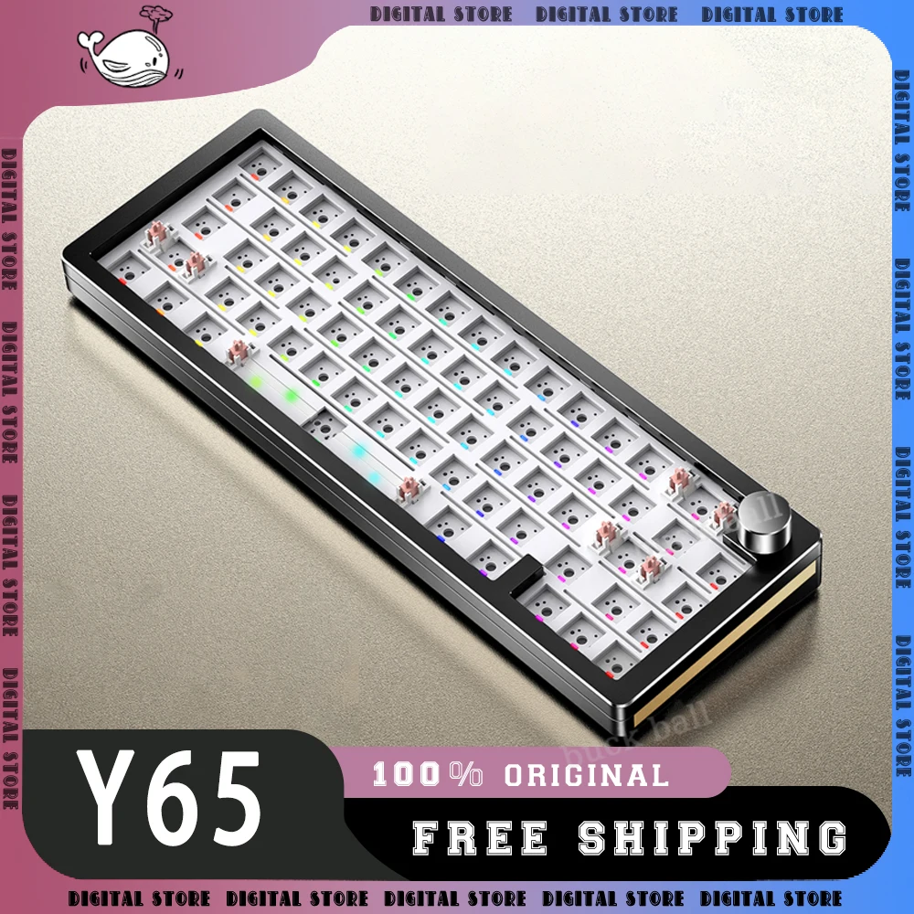 

YINDIAO Y65 Mechanical Keyboards Kit Wired Esports Keyboards Shell Hot-Swap Rgb 66keys Gasket Custom Gaming Keyboard Kits Gifts