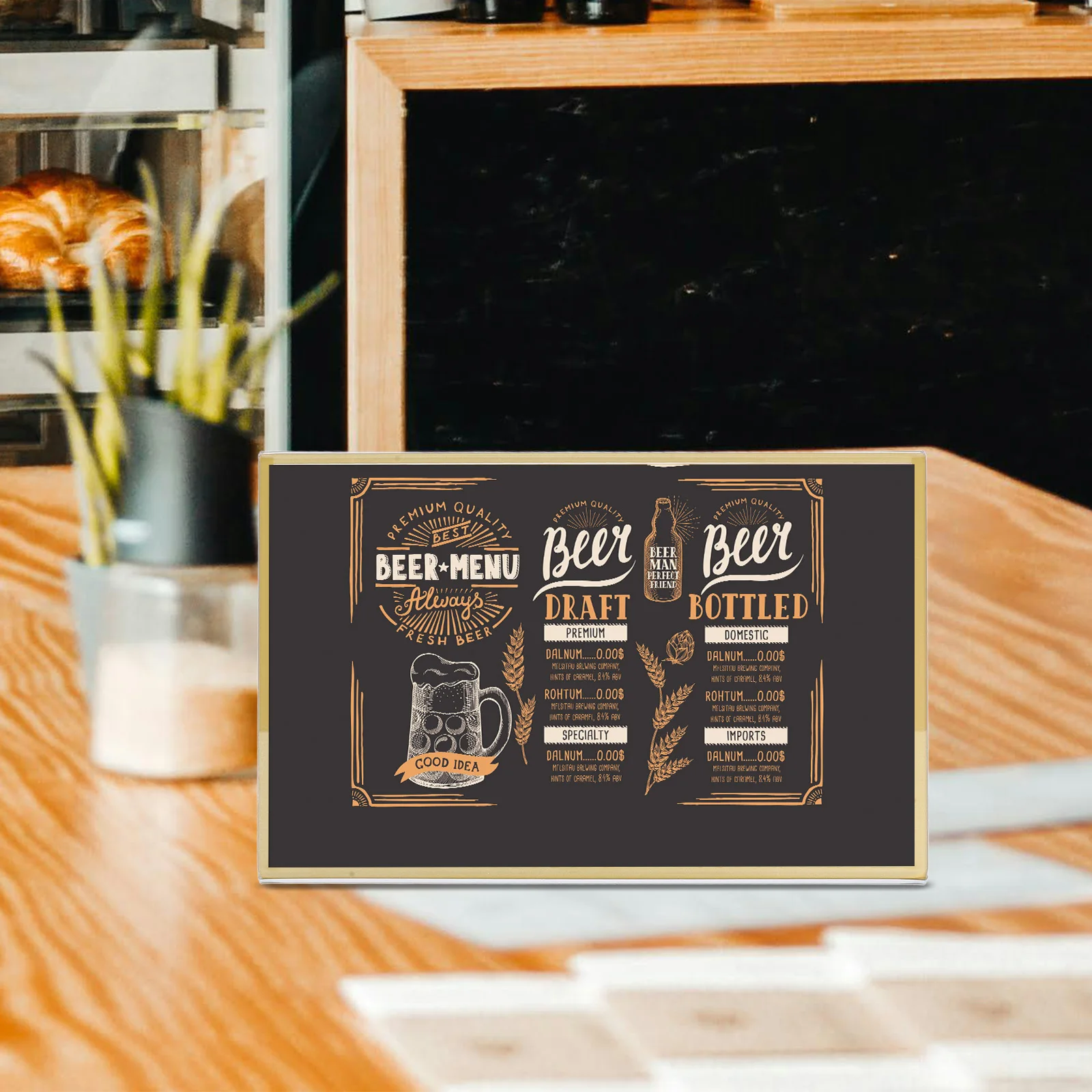 

6pcs Acrylic Sign Holder Clear Display Stand for Office Shop Restaurant with Side Openings Easy Insert Removal Paper