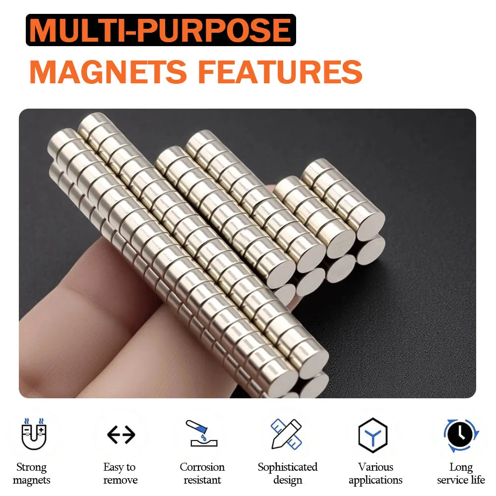 Home Storage Office Organizer Neodymium Magnet Weather Resistant Magnetic Alloy Disc 5x3mm Durable Rust Resistant
