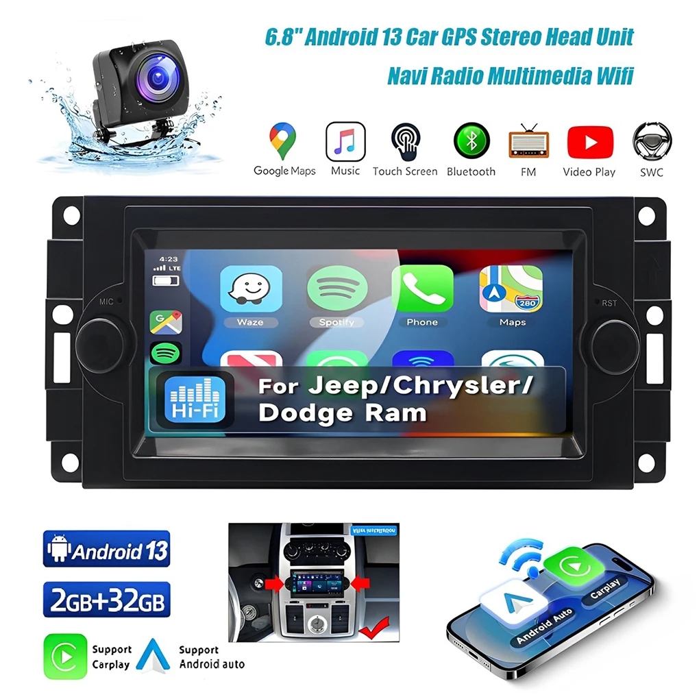 ABS Android 13 232G Navigation Car-play Multimedia Android Car Play Bluetooth Backup Camera Accurate