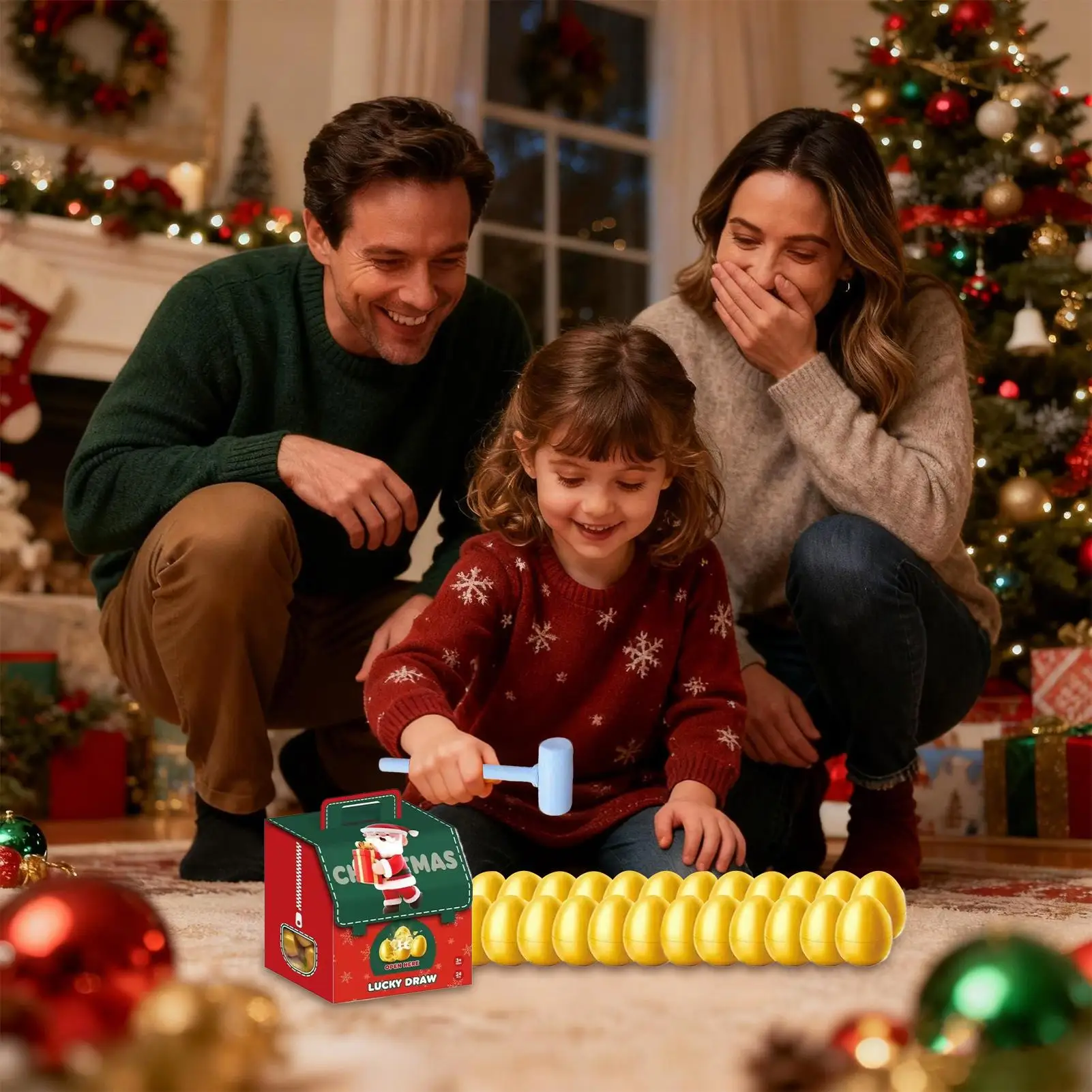 عيد الفصح ملء البيض الذهبي عيد الفصح الديكور البيض البلاستيك BlindBox لعبة محاكاة 24 يوم قابلة لإعادة الاستخدام تحصيل لعبة مهرجان الطرف #4