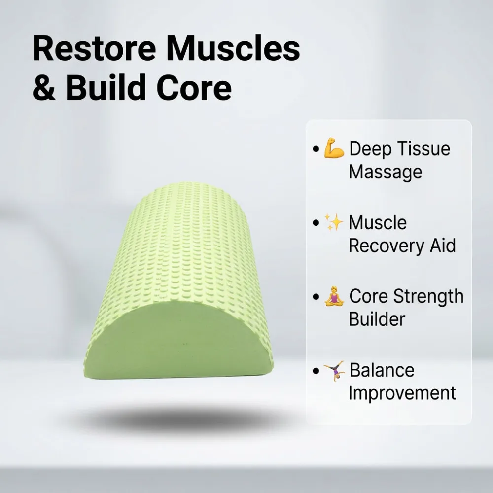EVA Yoga Foam Roller High Density Pilates Fitness Muscle Massage 30cm 45cm Diameter Unisex for Home Gym Workout Recovery