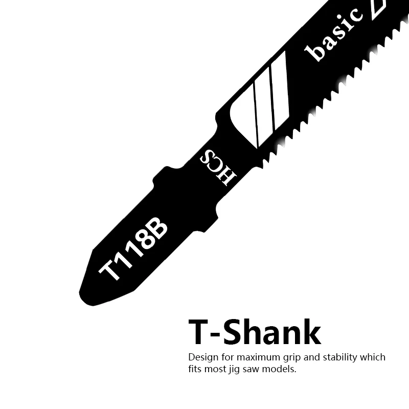 XCAN 5 Stück HCS Stichsägeblätter T118B 76 mm Stichsägeblätter aus Kohlenstoffstahl mit T-Schaft für Holzschneidwerkzeuge