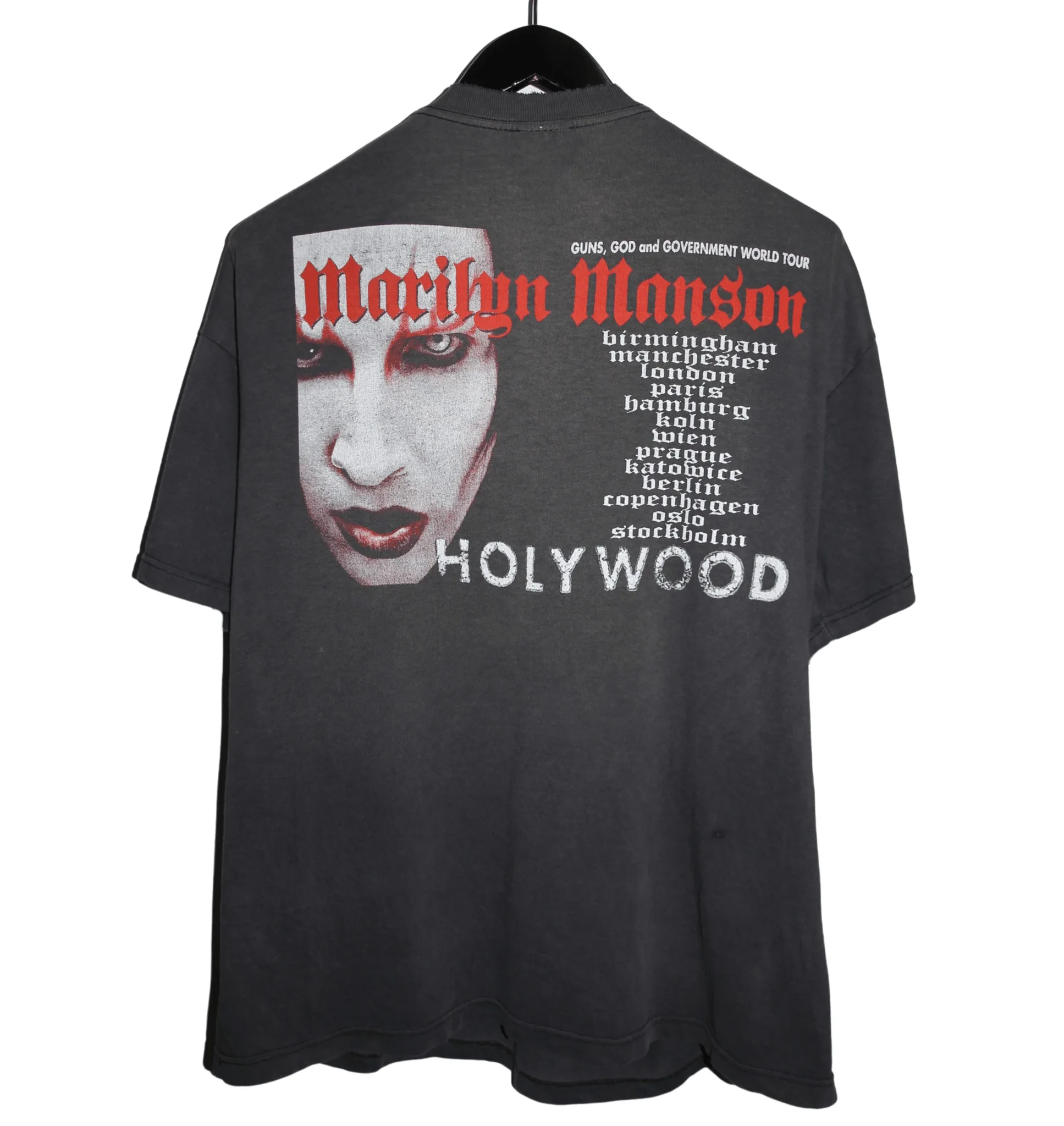 Marilyn Manson 90er Jahre Europäische Industrial Metal Band Grafik T-Shirt Baumwolle Herren Damen Streetwear Tee – Detail 10
