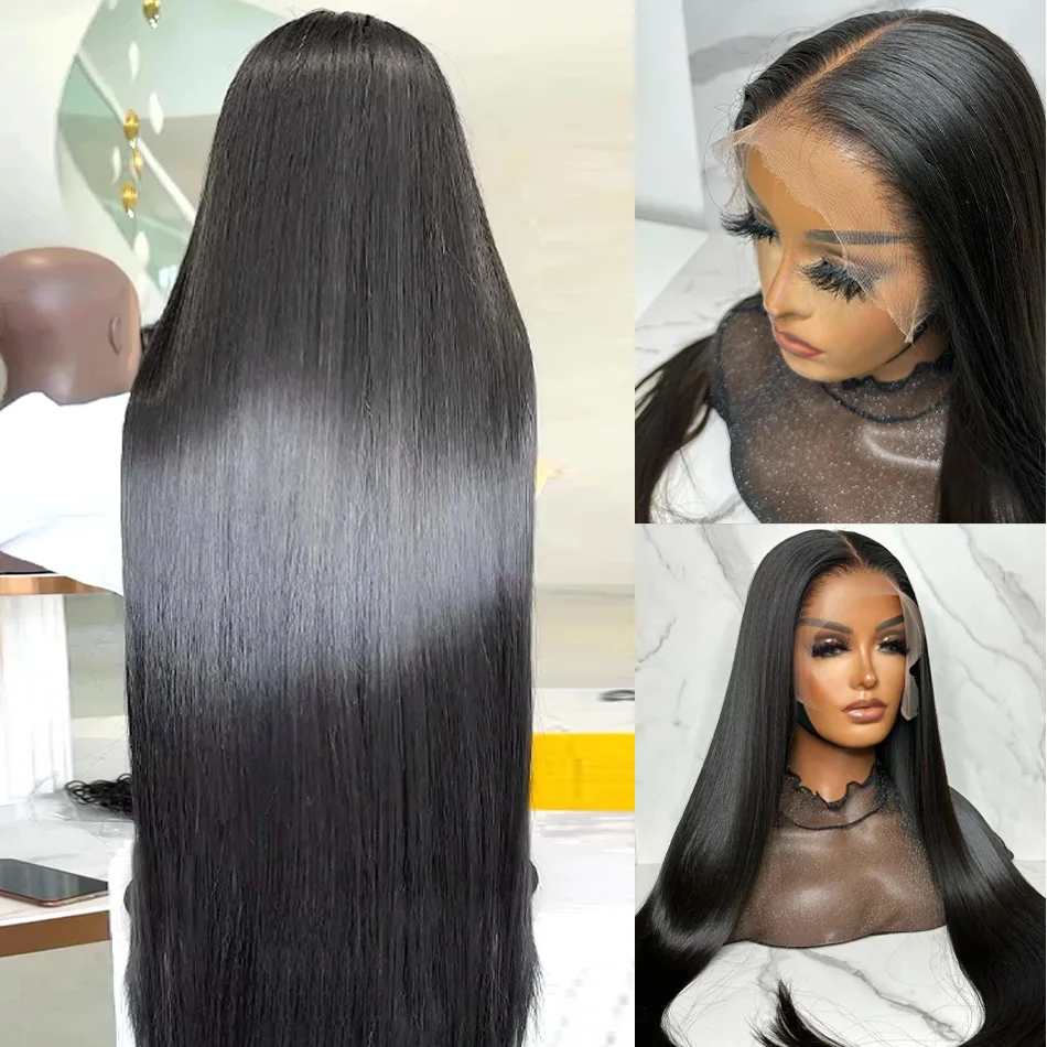 13x4 hd transparent lace frontal wigs natural straight remy human hair 13x6 lace front wig for black women