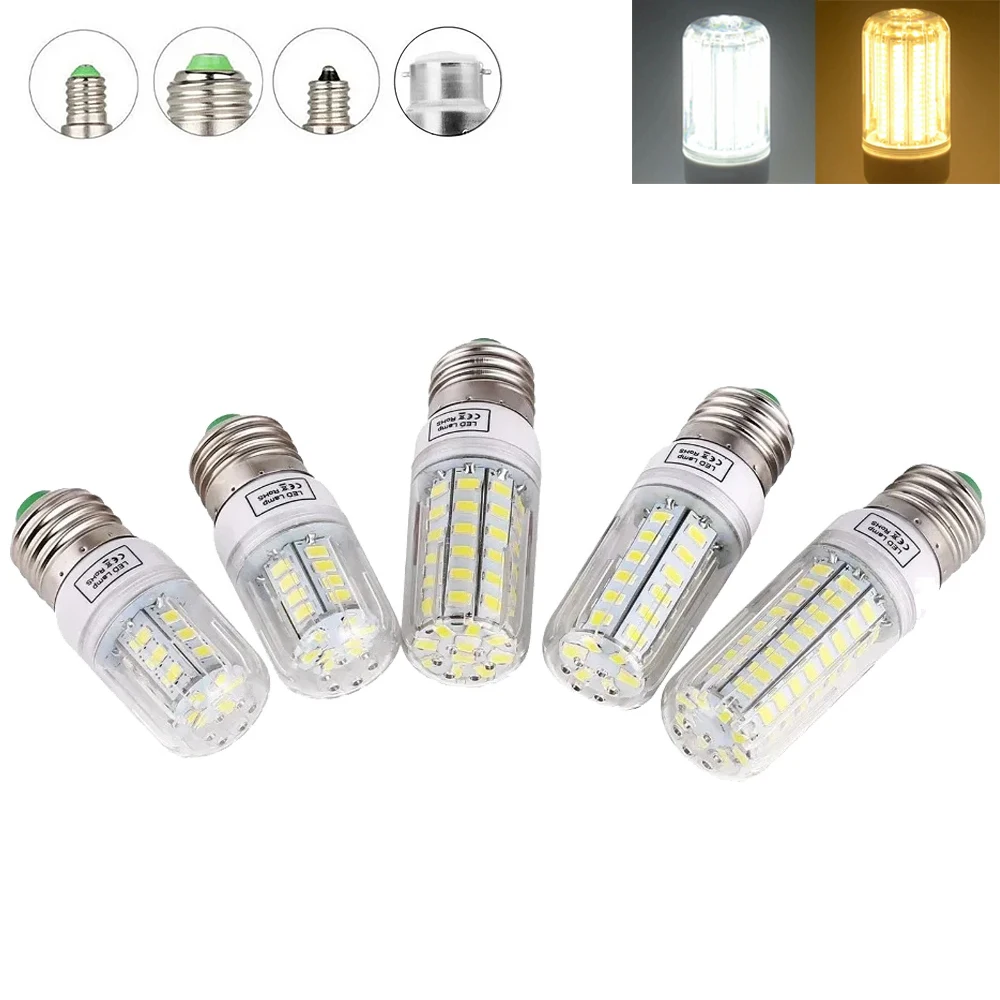 

E12 E14 E27 B22 LED Corn Light 5730SMD Super Bright LED Light Bulb AC 110V/220V 24-165 LEDs LED Lamp for Home Office Lighting