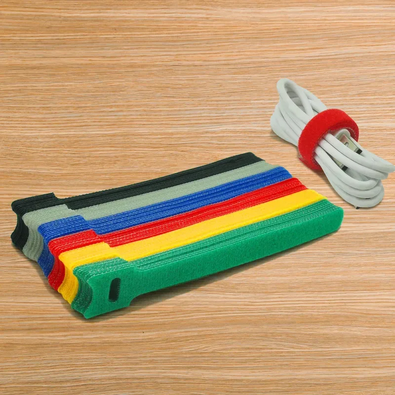 10-200pcs Releasable Cable Ties Colored Plastics Reusable Cable ties Nylon Loop Wrap Zip Bundle Ties T-type Cable Tie Wire