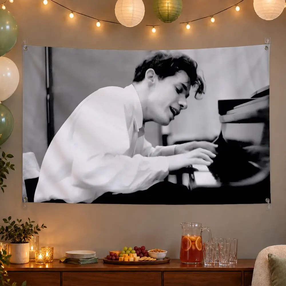 Classic Artist Glenn Gould Flags Wall Hanging Banner Indoor Outdoor Party Home Wall Decor Backdrop