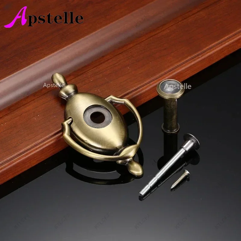 APSTELLE-aldaba de puerta antirrobo de hierro con personalidad creativa americana, aldaba Circular de aleación de Zinc con ojo de gato, nuevo