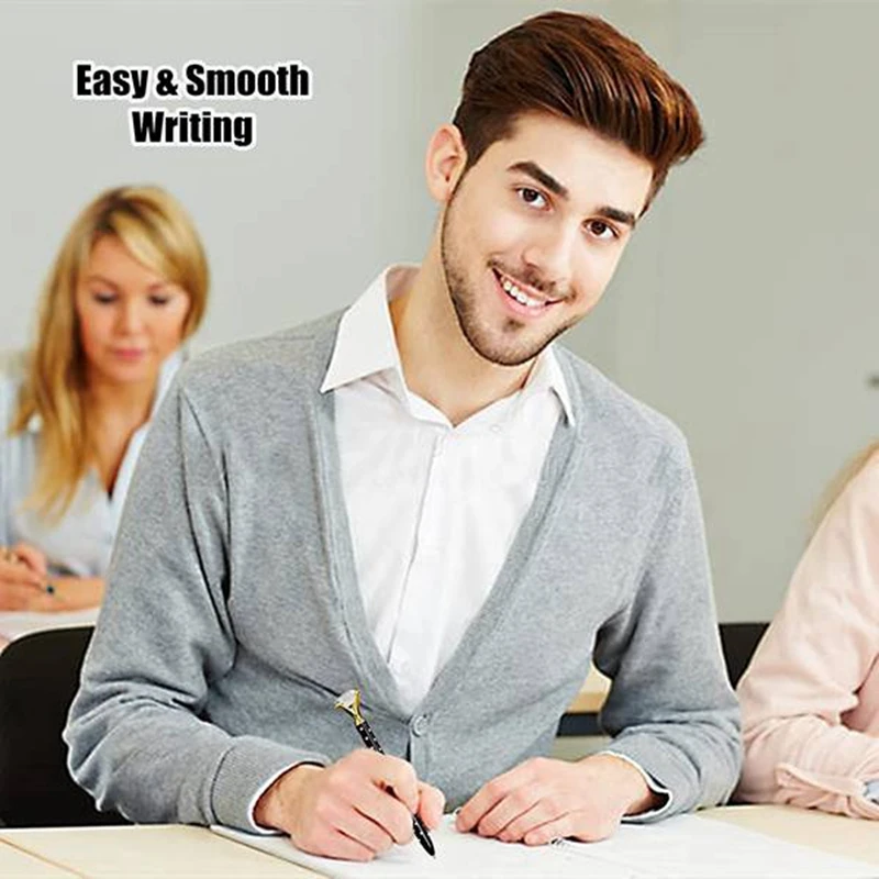 8Pcs Diamond Pens With Big Crystal Bling Metal Ballpoint Pens Retractable Ballpoint Pens Office Stationery Supplies